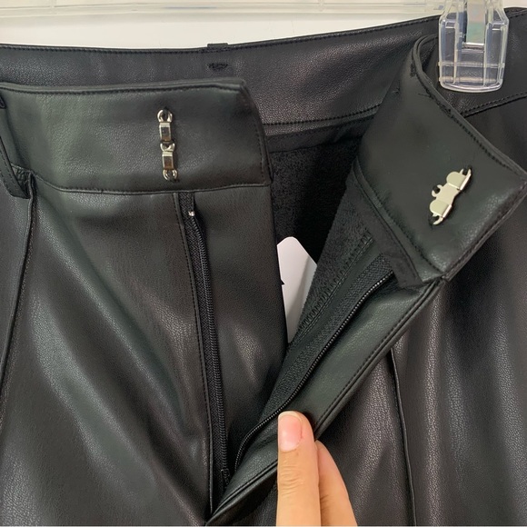 PRICE DROP Commense Women's Black High-Waisted Faux Leather Pleather Pants M NWT - Picture 7 of 9